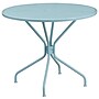 Flash Furniture Oia Indoor-Outdoor 35.25" Round Steel Patio Table Set with 4 Round Back Chairs, Sky Blue (CO35RD03CHR4SB)~#|#~sp140449629_sc7