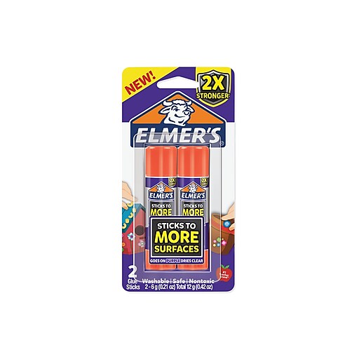 Elmer's Extra Strength Washable Glue Sticks, .21 oz., 2/Pack (2027010)