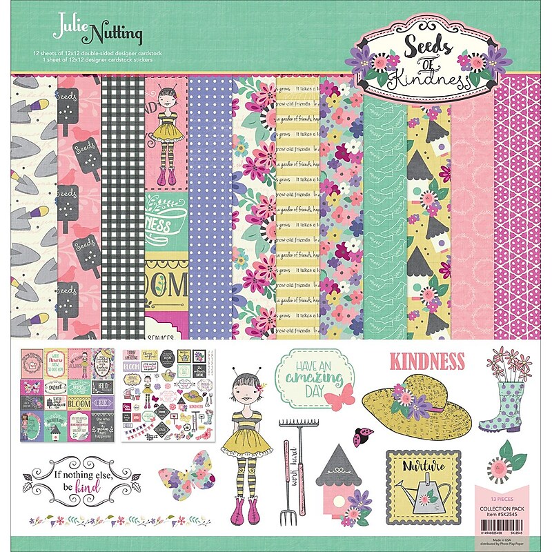 Photo Play Paper Julie Nutting Seeds Of Kindness Collection 12" x 12" Scrapbooking Kit, Multicolored (JNSK2545) image 1