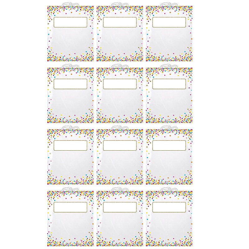 Ashley Productions Polyethylene Hanging Storage/Book Bag, 10.5" x 12.5", Confetti Pattern, Pack of 12 (ASH10560-12) image 1