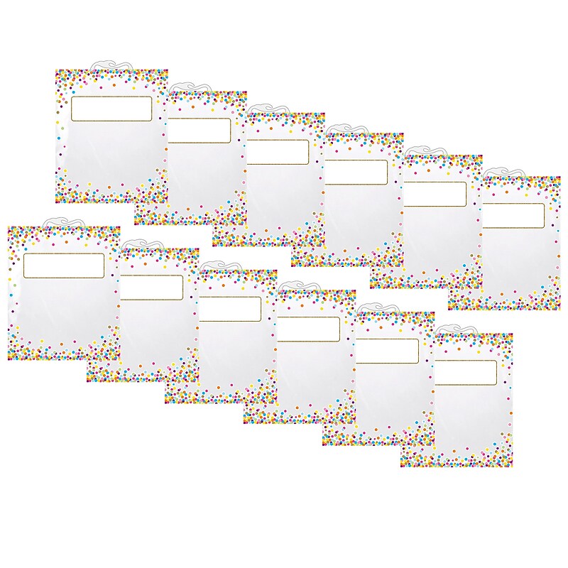 Polyethylene Hanging Storage/Book Bag, 11" x 16", Confetti Pattern, Pack of 12 (ASH10580-12) image 1