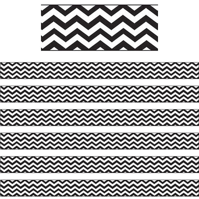 Ashley Productions Magnetic Magi-Strips, Black Chevron, 12 Feet Per Pack, 6 Packs (ASH11014-6) image 1