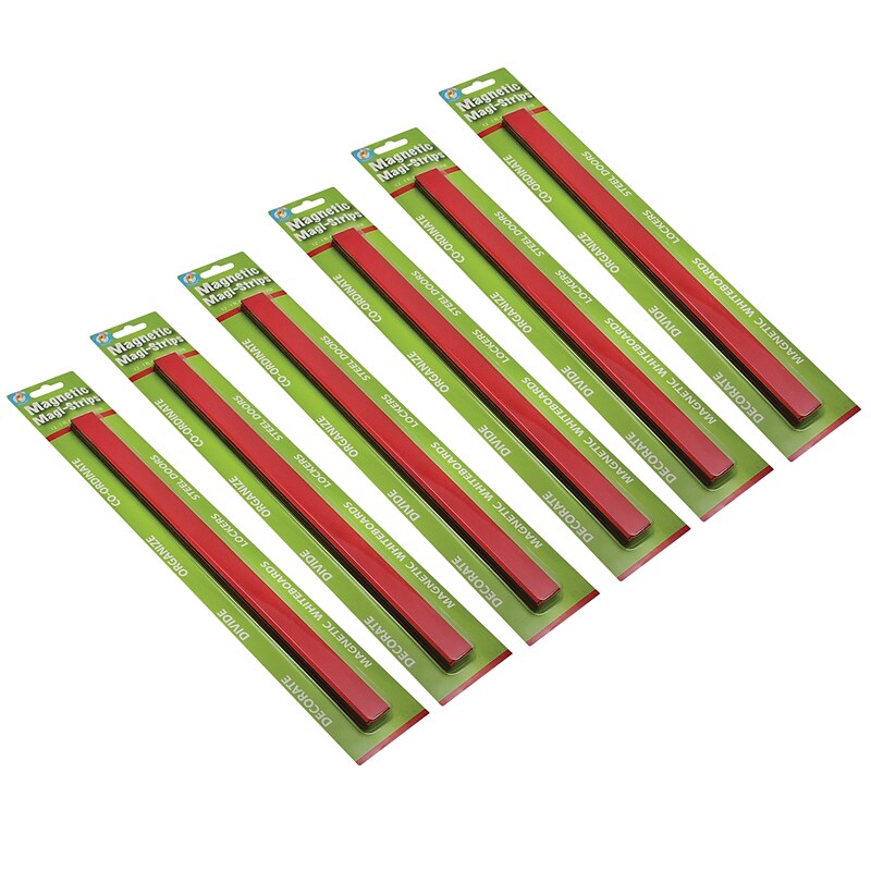 Ashley Productions Magnetic Magi-Strips, Red, 12 Feet Per Pack, 6 Packs (ASH11018-6) image 1
