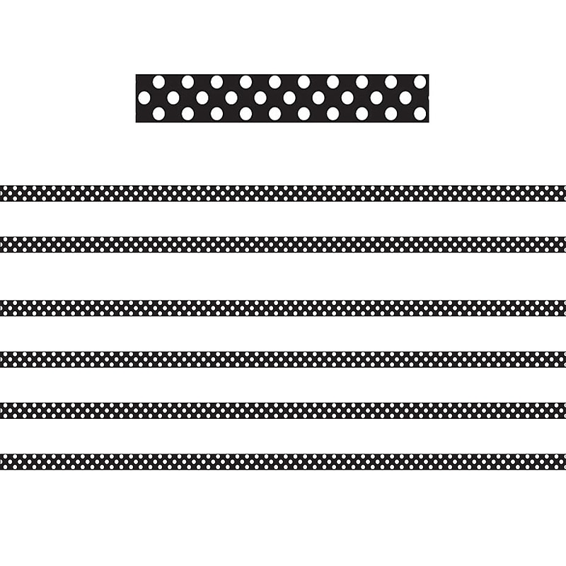 Ashley Productions Mini Magnetic Magi-Strips, B/W Dots, 24 Feet Per Pack, 6 Packs (ASH11053-6) image 1
