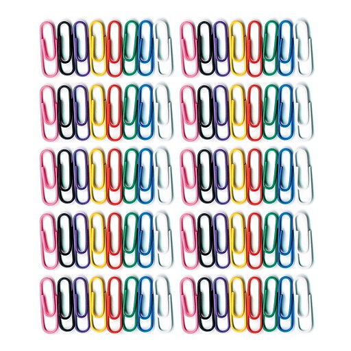 Baumgarten's Standard Paper Clips, Assorted Colors, 100 Clips/Pack, 10 ...