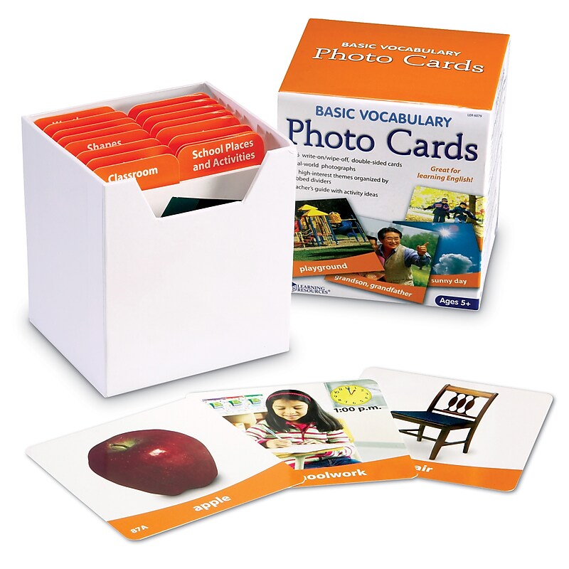 Learning Resources Basic Vocabulary Photo Card Set for Grades K+, 156/Set (LER6079) image 1