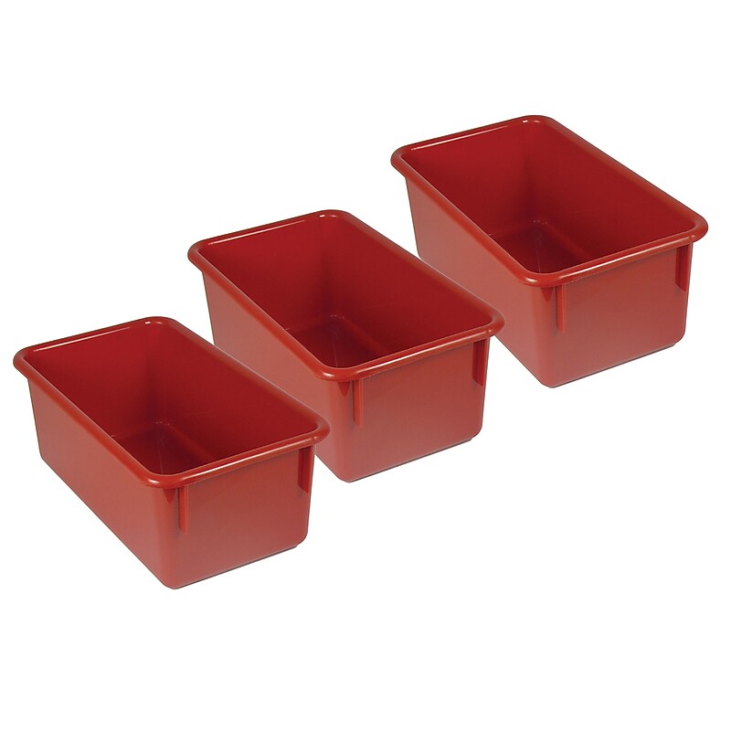 Romanoff Stowaway Plastic Tray (No Lid), Red, Pack of 3 (ROM12102-3) image 1