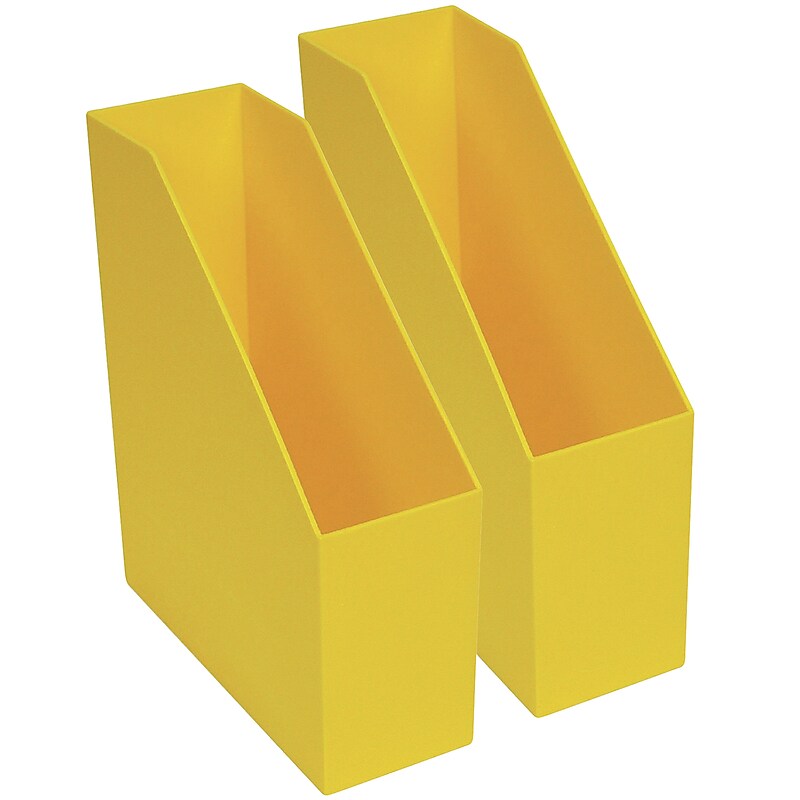 Romanoff Plastic Magazine File, 9.5" x 3.5" x 11.5", Yellow, Pack of 2 (ROM77703-2) image 1