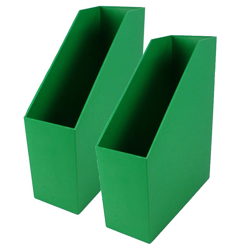 Romanoff Plastic Magazine File, 9.5" x 3.5" x 11.5", Green, Pack of 2 (ROM77705-2) image 1