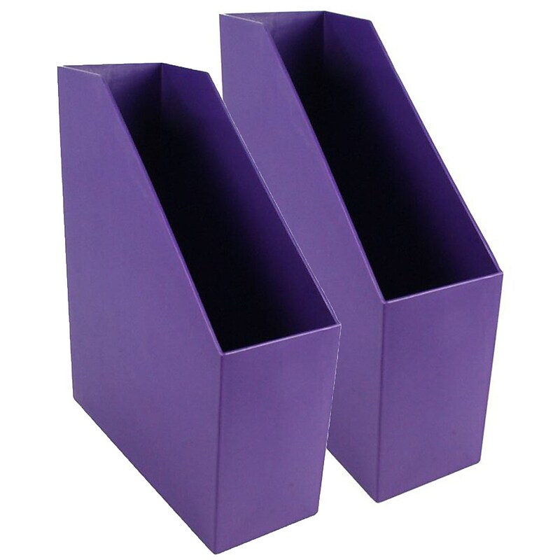 Romanoff Plastic Magazine File, 9.5" x 3.5" x 11.5", Purple, Pack of 2 (ROM77706-2) image 1