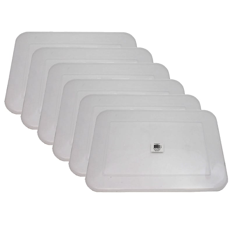 Teacher Created Resources Plastic Storage Bin Lid, Large, Clear, Pack of 6 (TCR20343-6) image 1