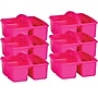 Teacher Created Resources Plastic Storage Caddy, 9" x 9.25" x 5.25", Pink, 6/Bundle (TCR20908-6)~#|#~sp140938719_sc7