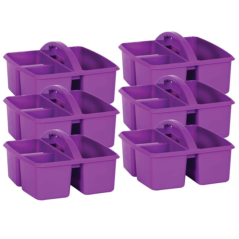 Teacher Created Resources Plastic Storage Caddy, 9" x 9.25" x 5.25", Purple, 6/Bundle (TCR20909-6) image 1