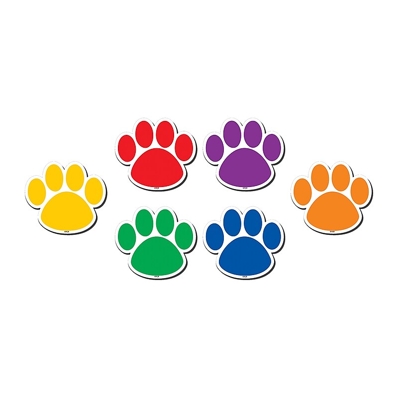 Teacher Created Resources Colorful Paw Prints Magnetic Accents, 18 Per Packs, 3 Packs (TCR77207-3) image 1