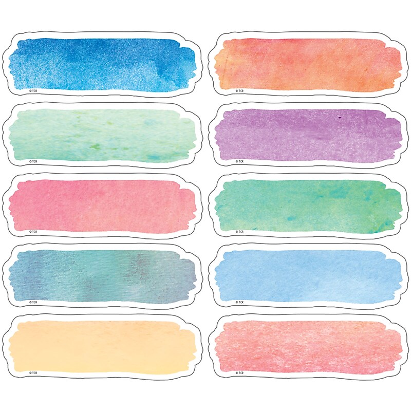 Teacher Created Resources Watercolor Labels Magnetic Accents, Assorted Colors, 20 Per Pack, 3 Packs (TCR77362-3) image 1