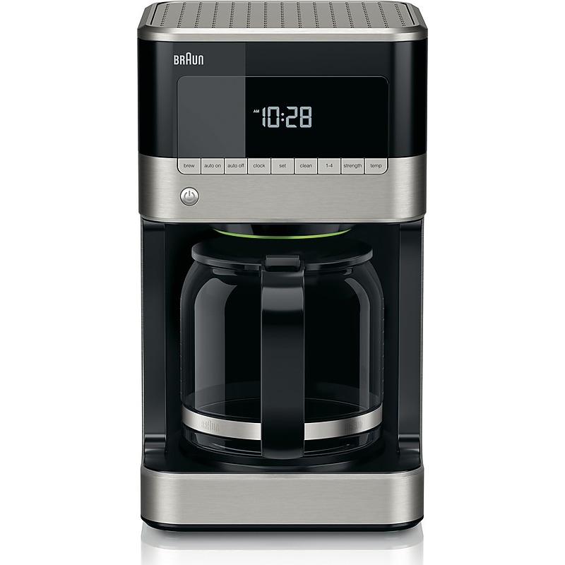 Braun BrewSense 12-Cups Automatic Drip Coffee Maker, Stainless/Black (KF7150BK) image 1