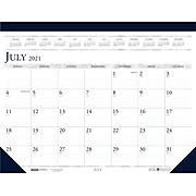2021-2022 House of Doolittle 13" x 18.5" Academic Desk Pad Calendar, Classic, White/Blue (1556-22)