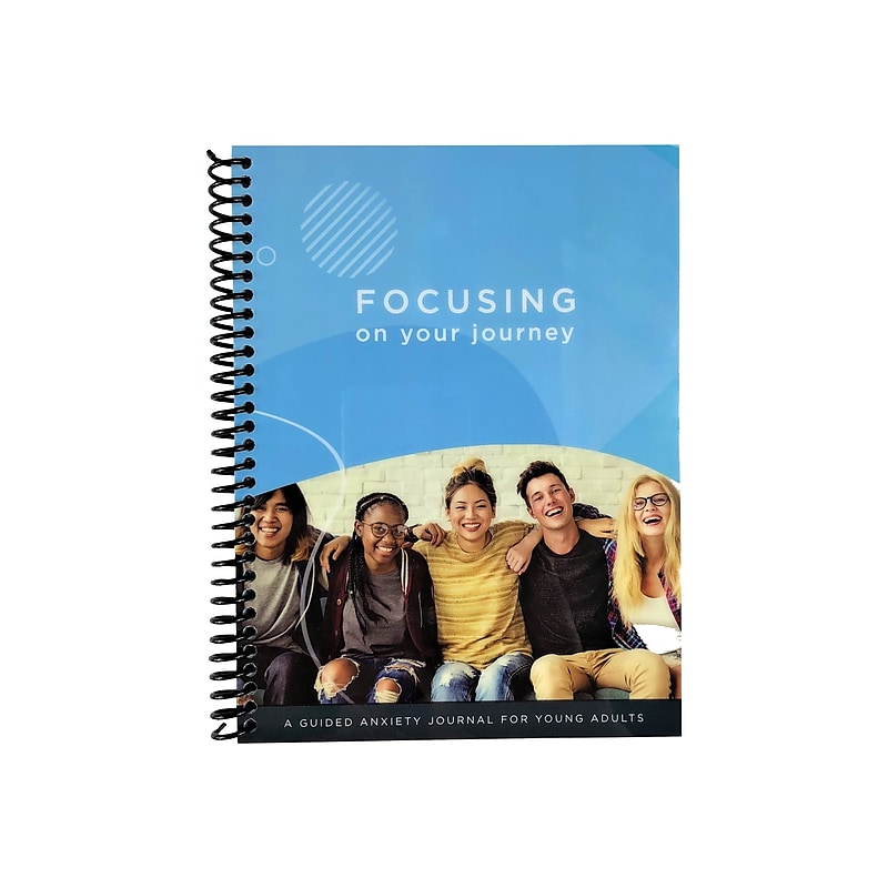 RE-FOCUS THE CREATIVE OFFICE Young Adult Guided Anxiety Journal, 6" x 8", Blue (70003) image 1