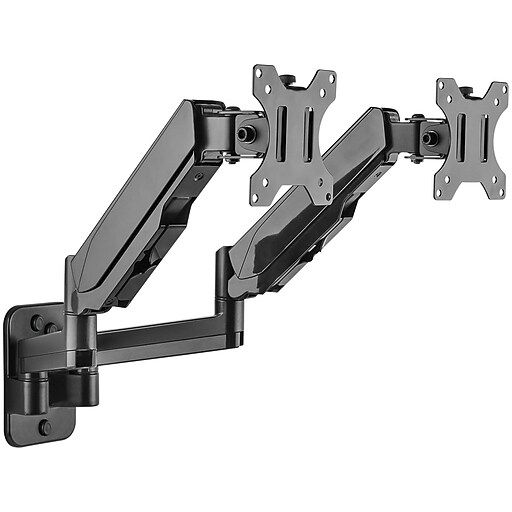 MountIt! Adjustable Dual Monitor Wall Mount, Up to 32", Black (MI