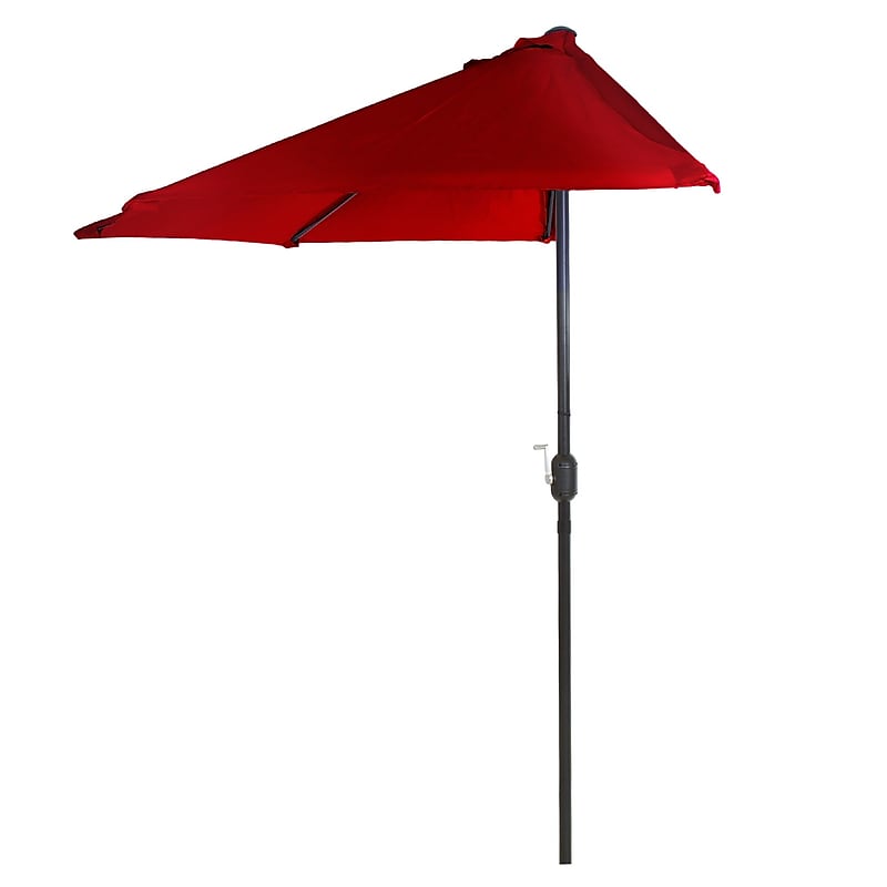Pure Garden 9' Half Round Patio Umbrella Red (M150054) image 1