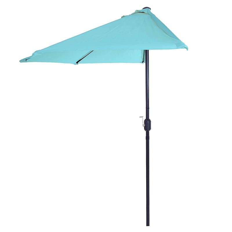 Pure Garden 9' Half Round Patio Umbrella Blue (M150053) image 1