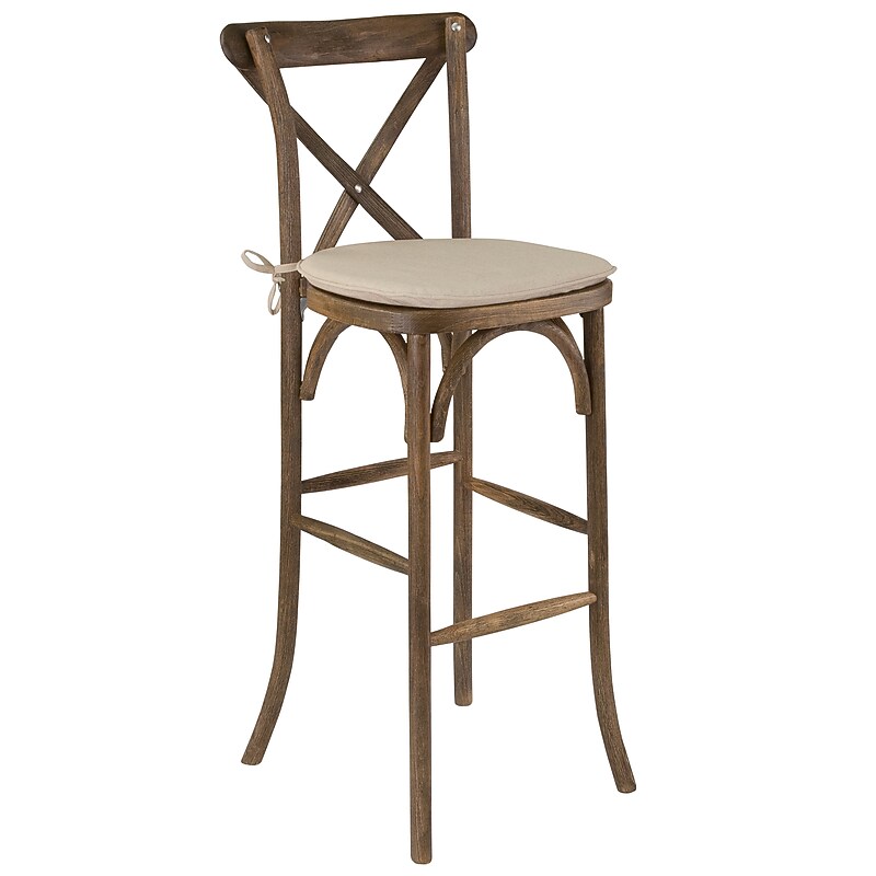 Flash Furniture Wood X-Back Bar Stool, Dark Antique (XAXBARGOBC) image 1