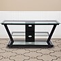Flash Furniture Harbor Hills Glass Console TV Stand, Screens up to 45", Clear/Black (NANJH1760)~#|#~sp141962725_sc7