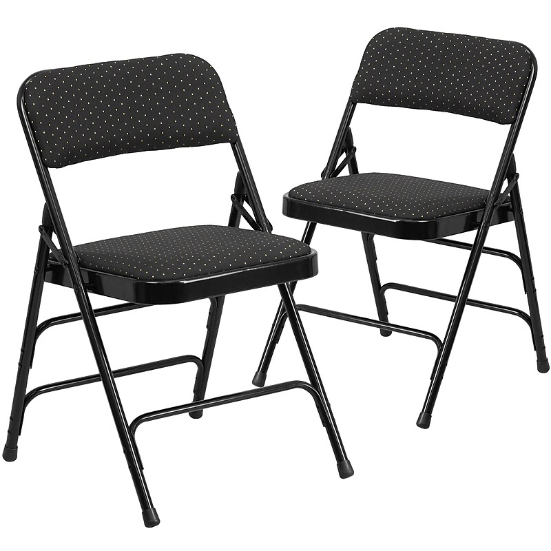 Flash Furniture HERCULES Series Fabric Banquet/Reception Chair, Black, 2/Pack (2AWMC309AFBLK) image 1