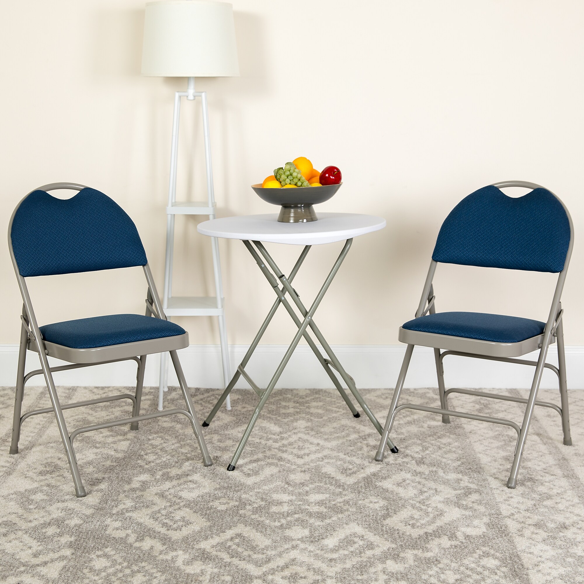 Flash Furniture HERCULES Series Fabric/Metal Folding Chair, Navy Blue, 2/Pack (2HAMC705AF3NVY) Sansujyuku sansujyuku.com