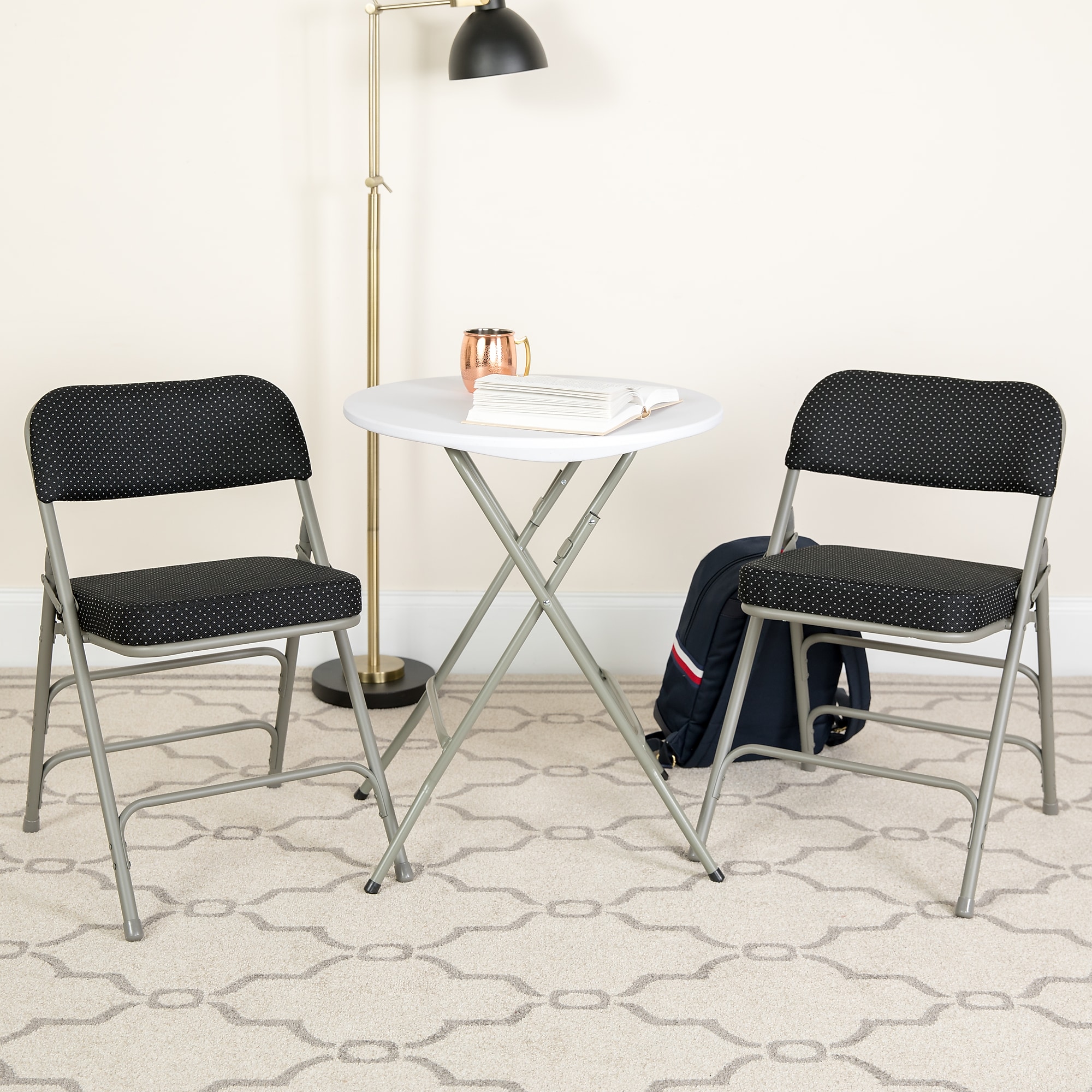 Flash Furniture HERCULES Series Fabric Folding Chair, Black, 2/Pack (2AWMC320AFBK) Sansujyuku sansujyuku.com