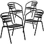 Flash Furniture Aluminum Stacking Patio Chairs, Black, 4/Pack (4TLH017CBK)~#|#~sp142033714_sc7