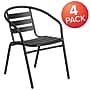 Flash Furniture Aluminum Stacking Patio Chairs, Black, 4/Pack (4TLH017CBK)~#|#~sp142033721_sc7