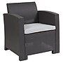 Flash Furniture Seneca Faux Rattan Chair with All-Weather Cushion, Dark Gray/Light Gray (DADSF21DKGY)~#|#~sp142034852_sc7