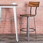 Flash Furniture Flint Series Industrial Metal Rectangular Back Restaurant Barstool, Rustic Walnut/Gray (XUDG60582B)~#|#~sp142047137_sc7
