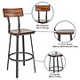 Flash Furniture Flint Series Industrial Metal Rectangular Back Restaurant Barstool, Rustic Walnut/Gray (XUDG60582B)~#|#~sp142047149_sc7