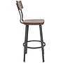 Flash Furniture Flint Series Industrial Metal Rectangular Back Restaurant Barstool, Rustic Walnut/Gray (XUDG60582B)~#|#~sp142047164_sc7