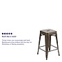 Flash Furniture Cierra Industrial Metal Counter-Height Bar Stool without Back, Gun Metal Gray, 4-Pieces/Pack (4ET3132024GNR)~#|#~sp142047177_sc7