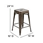 Flash Furniture Cierra Industrial Metal Counter-Height Bar Stool without Back, Gun Metal Gray, 4-Pieces/Pack (4ET3132024GNR)~#|#~sp142047179_sc7