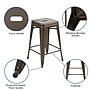 Flash Furniture Cierra Industrial Metal Counter-Height Bar Stool without Back, Gun Metal Gray, 4-Pieces/Pack (4ET3132024GNR)~#|#~sp142047180_sc7