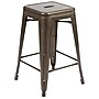 Flash Furniture Cierra Industrial Metal Counter-Height Bar Stool without Back, Gun Metal Gray, 4-Pieces/Pack (4ET3132024GNR)~#|#~sp142047182_sc7