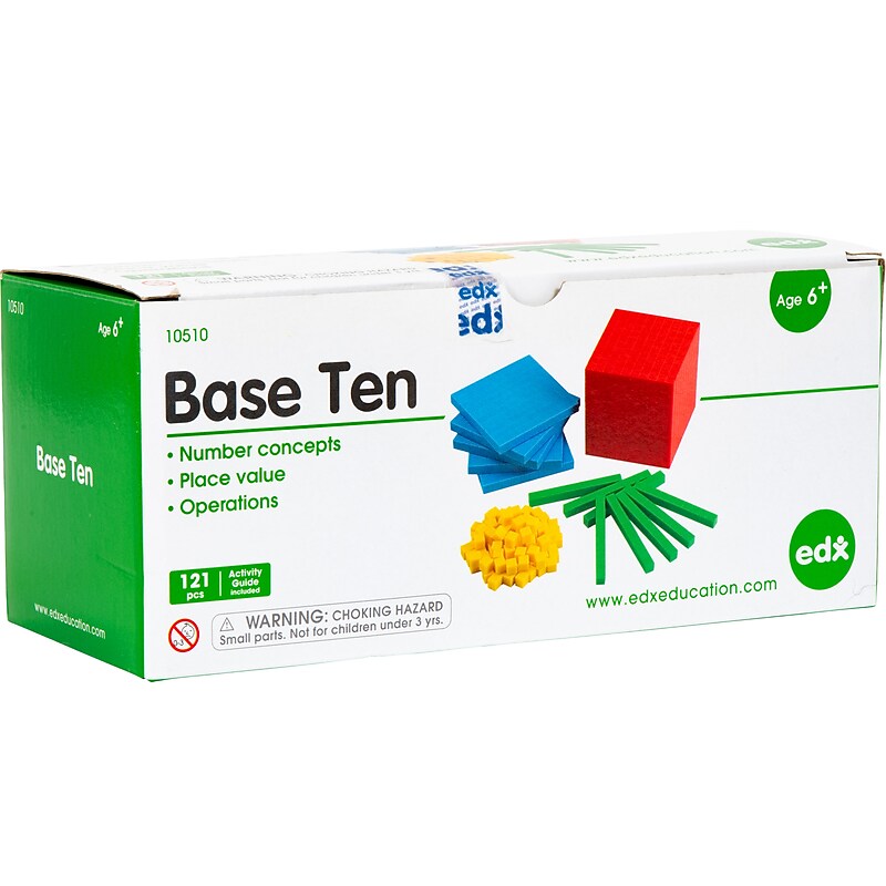 Learning Advantage Base 10 Manipulative, Red/Blue/Green/Yellow, 121/Set (10510) image 1