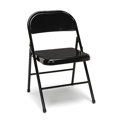Shop Staples for Essentials By OFM 4Pack Metal Folding Chairs, Black