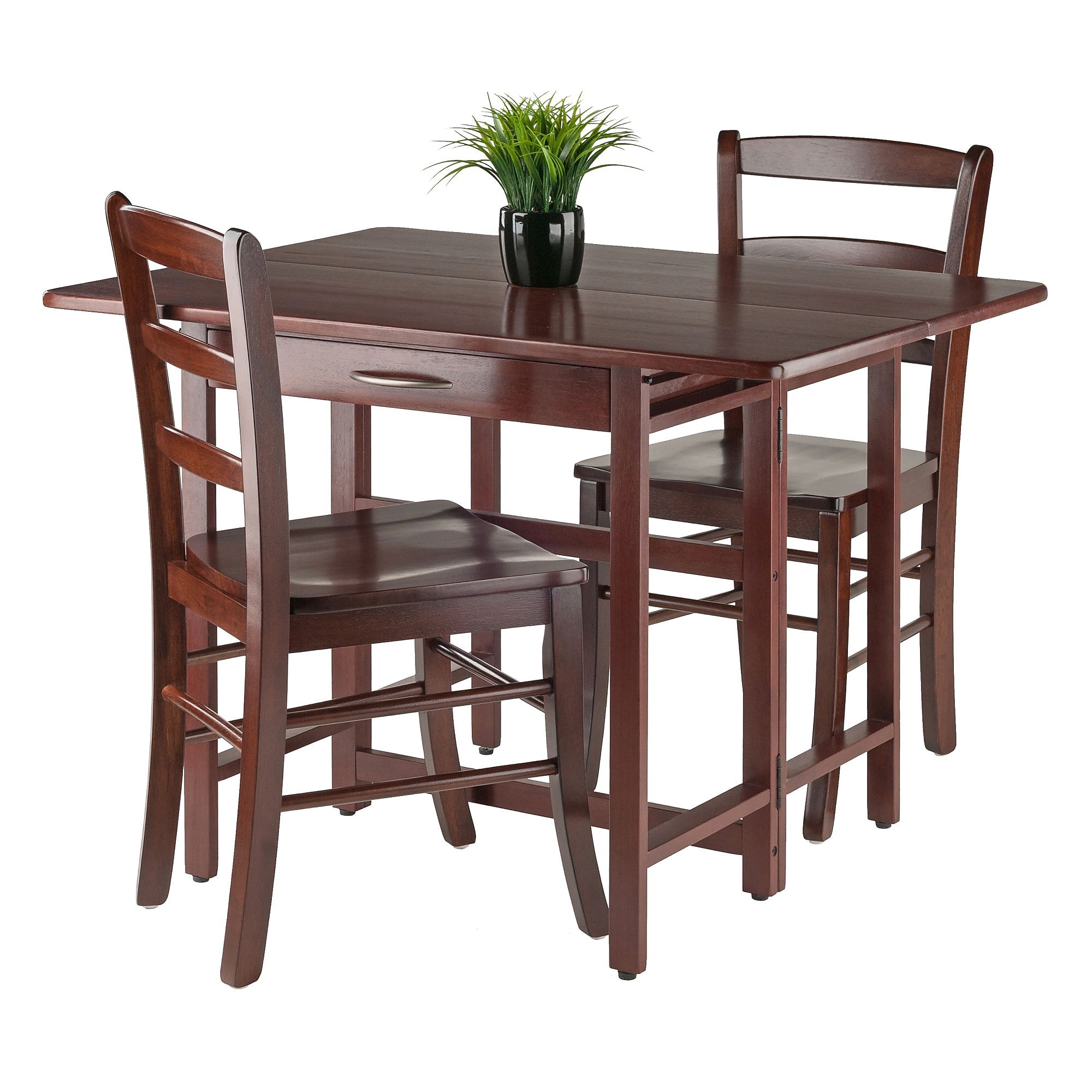 Winsome Taylor 3 Piece Drop Leaf Table Set with Ladder Back Chairs (94353) Sansujyuku sansujyuku.com