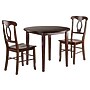 Winsome Clayron 3-Piece 35.98" Round Wooden DropLeaf Table Dining Set, Walnut (94388)~#|#~sp14275668_sc7