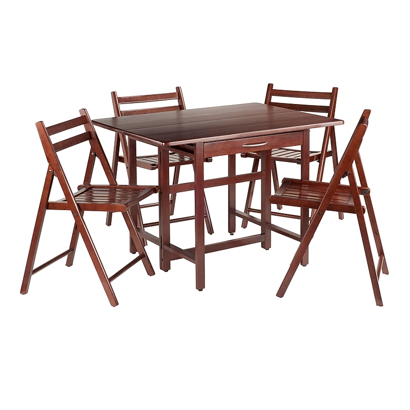 Winsome Taylor 5 Piece Drop Leaf Table Set with 4 Folding Chairs (94557) image 1