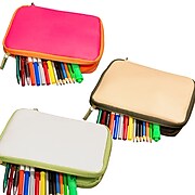 Vangoddy Large Zipper Pencil Pouch, Assorted Colors, 3/Pack (PT_000001194)
