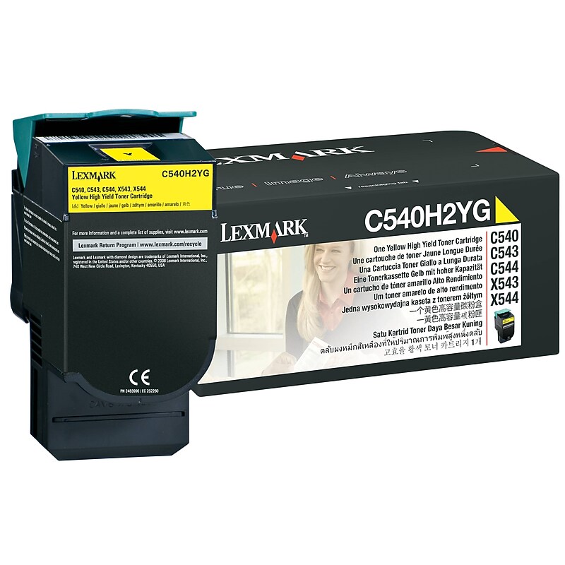 Lexmark C540H2YG Yellow High Yield Toner Cartridge image 1
