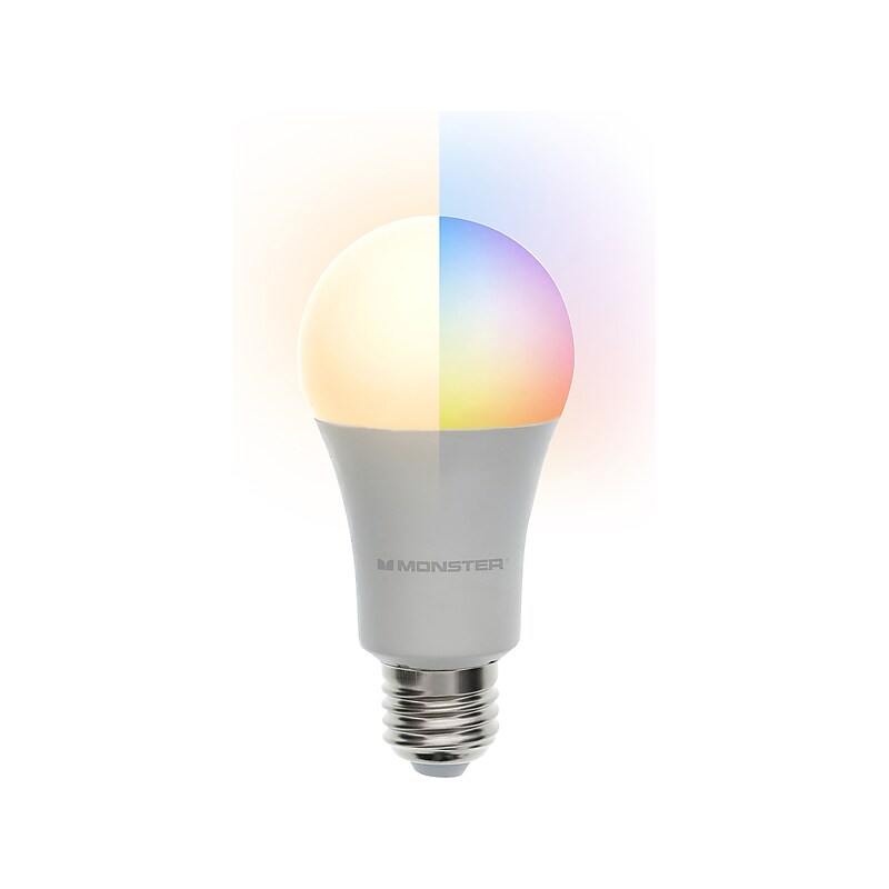 Monster Smart 60 Watts Multicolor/Warm White LED Wi-Fi Decorative Bulb (MLB7-1051-RGB) image 1