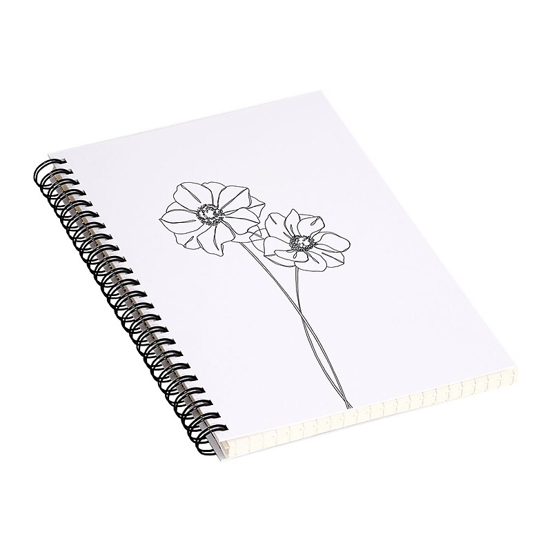 DENY Designs Anemones by the Colour Study Professional Notebooks, 5.5" x 8.25", Dotted, 40 Sheets, White (70286-NOBS01) image 1