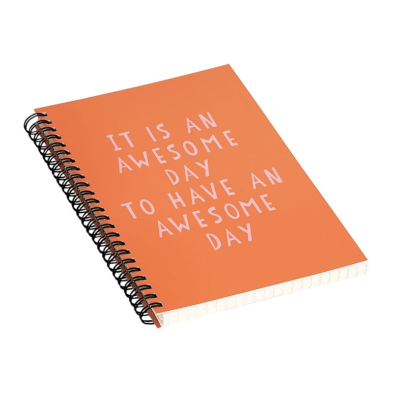 DENY Designs Awesome Day by June Journal Professional Notebooks, 5.5" x 8.25", Dotted, 40 Sheets, Orange (70873-NOBS01) image 1